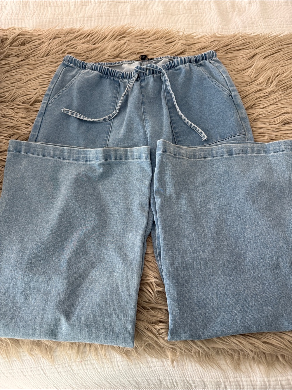 Large ReWash Light Wash Denim Drawstring Pants